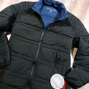 NWT Michael Kors packable puffer black and midnight blue jacket